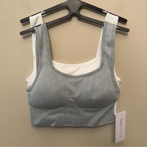 Yogalicious 2 Pack Seamless Glow Gleam Bras Aquifer Sugar Sizzle Women’s Small